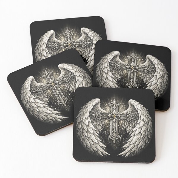 Item preview, Gothic Winged Cross – Angelic Dark Fantasy designed and sold by TroviTutto.