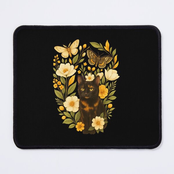 Item preview, Tortoiseshell Cat Floral Butterfly Oval Art designed and sold by OlyvieArt.