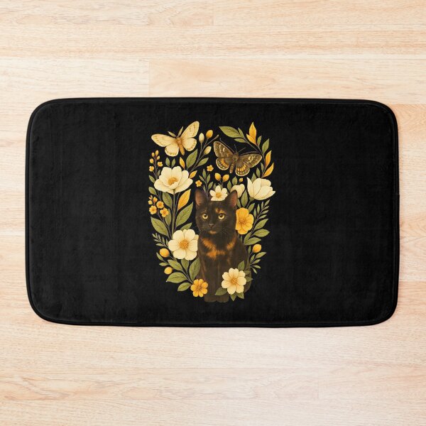 Item preview, Tortoiseshell Cat Floral Butterfly Oval Art designed and sold by OlyvieArt.