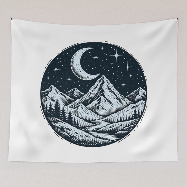 Item preview, Mystical Winter Mountain Moonrise Circle designed and sold by Vision Crafted.