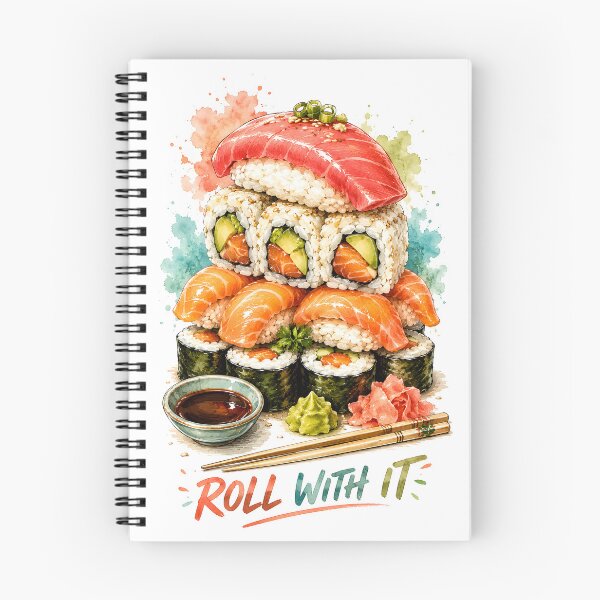 Item preview, Roll With It - Funny Sushi Lover Illustration designed and sold by Shadow Sprite Art.