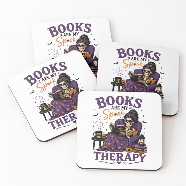 Item preview, Books Are My Spook Therapy – Halloween Skeleton Book Lover Reader Design designed and sold by SVALANART.