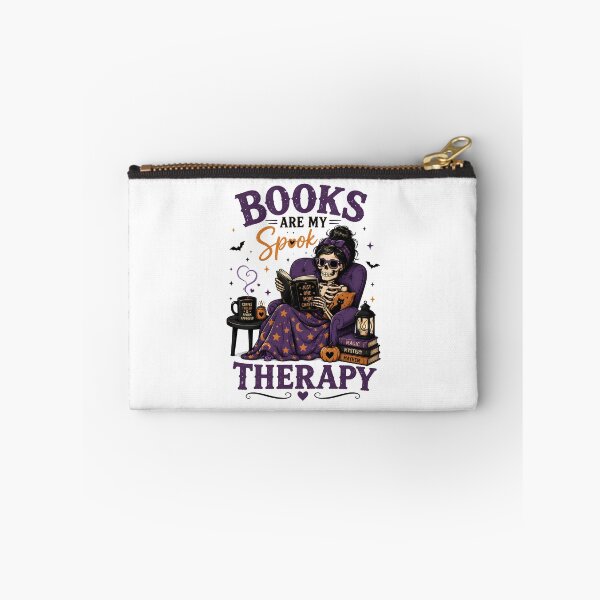 Item preview, Books Are My Spook Therapy – Halloween Skeleton Book Lover Reader Design designed and sold by SVALANART.