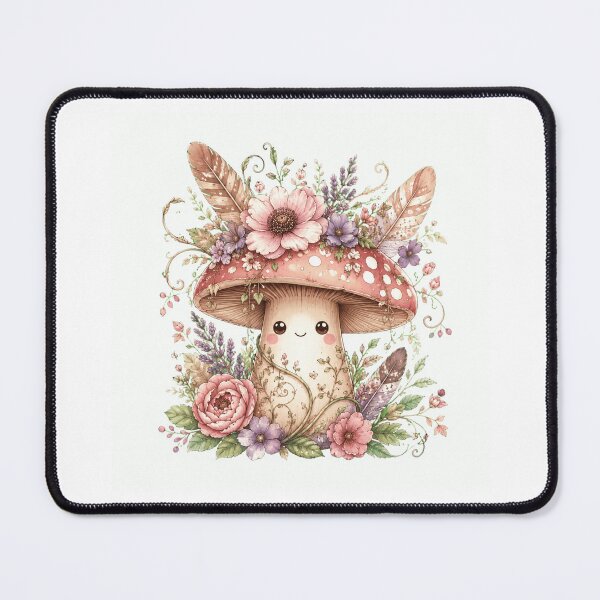 Item preview, Cottagecore Cute Mushroom Spirit Floral Crown Watercolor designed and sold by NuniDesigns.