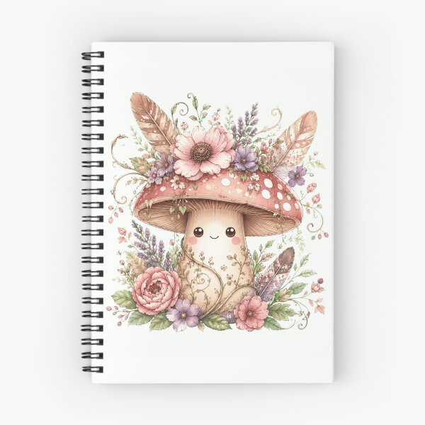 Item preview, Cottagecore Cute Mushroom Spirit Floral Crown Watercolor designed and sold by NuniDesigns.