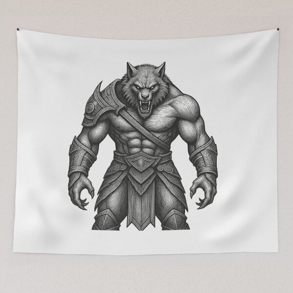 Item preview, Werewolf Ripping Into the Night T-Shirt, Vintage Werewolf Warrior Gift, Gothic Horror Monster Graphic Tee, Full Moon Wolf Art designed and sold by pawsome purrfect.
