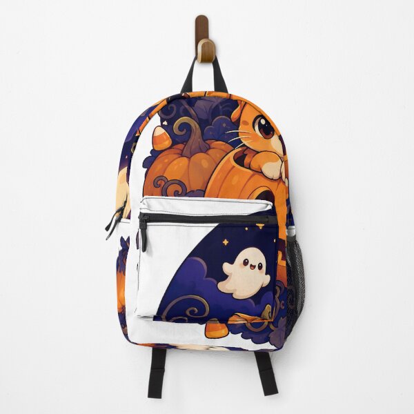 Item preview, Cute Cat in Pumpkin Patch - Kawaii Ghosts Jack o Lantern Fall Art designed and sold by Knacky Print.