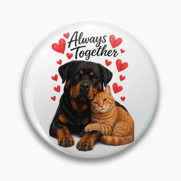 Item preview,  Always Together - Rottweiler and Ginger Cat Best Friends, designed and sold by PrintGo26.