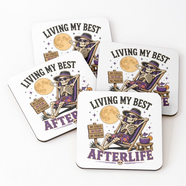 Item preview, Living My Best Afterlife – Funny Skeleton No Stress Halloween Design designed and sold by SVALANART.