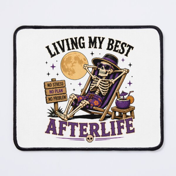 Item preview, Living My Best Afterlife – Funny Skeleton No Stress Halloween Design designed and sold by SVALANART.