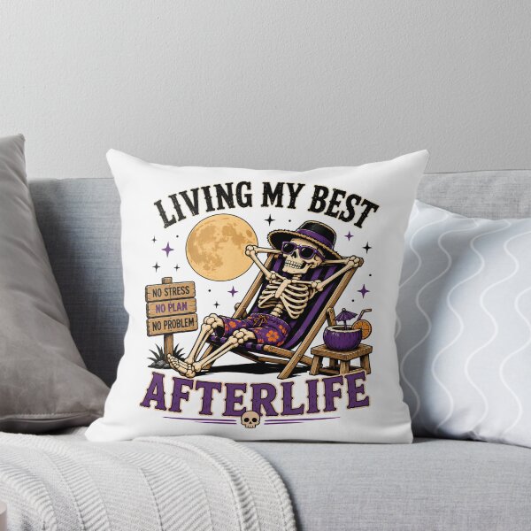 Item preview, Living My Best Afterlife – Funny Skeleton No Stress Halloween Design designed and sold by SVALANART.