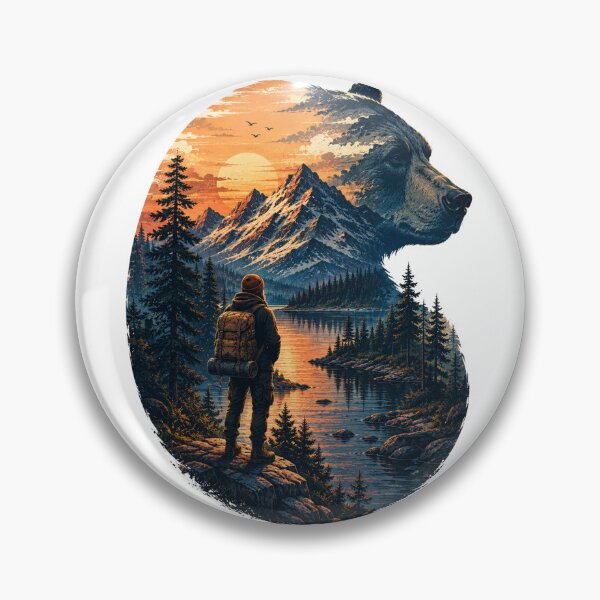 Item preview, Bear Mountain Wilderness Double Exposure Illustration designed and sold by lovepower.