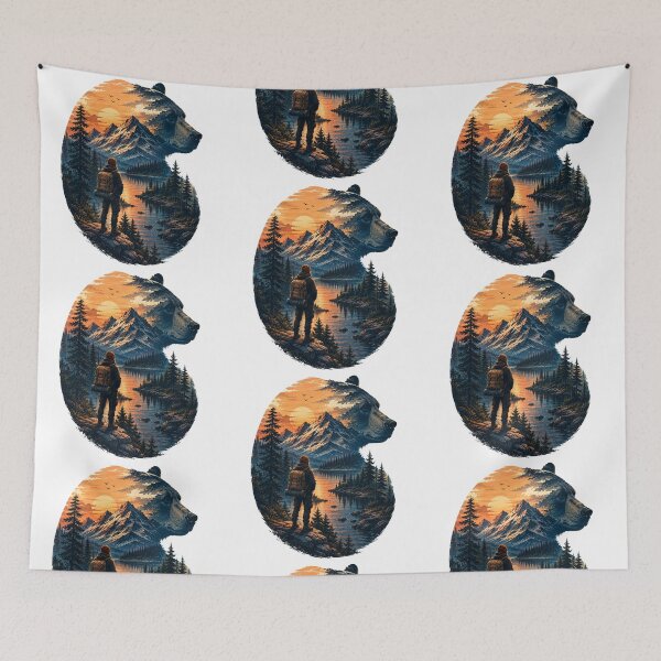 Item preview, Bear Mountain Wilderness Double Exposure Illustration designed and sold by lovepower.