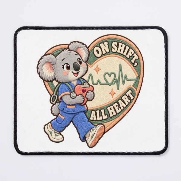 Item preview, On Shift All Heart Koala Nurse – Labor Day Chenille Patch designed and sold by Jaani-T.