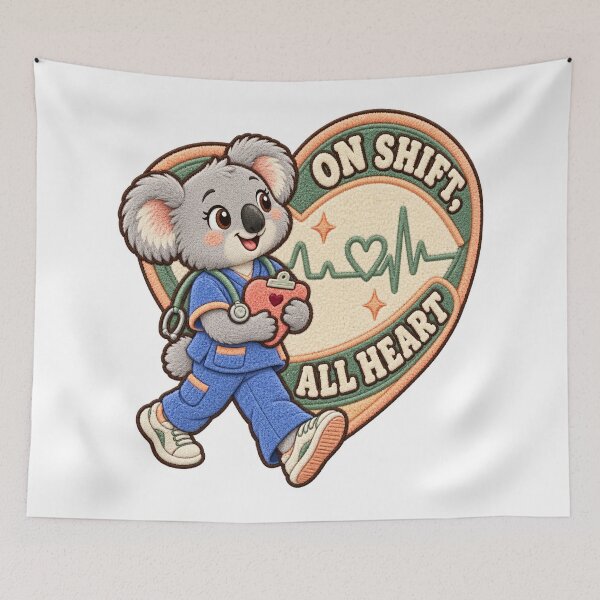 Item preview, On Shift All Heart Koala Nurse – Labor Day Chenille Patch designed and sold by Jaani-T.