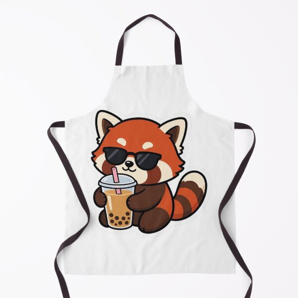 Item preview, Cute Red Panda Drinking Boba Tea Sunglasses designed and sold by BobaCatDesign.
