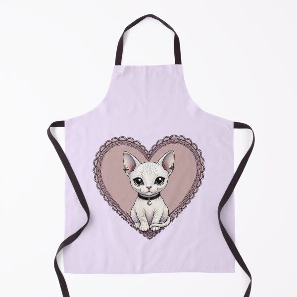 Item preview, Gothic Sphynx Cat with Moon Charm in Pink Lace Heart designed and sold by SweetLilith.
