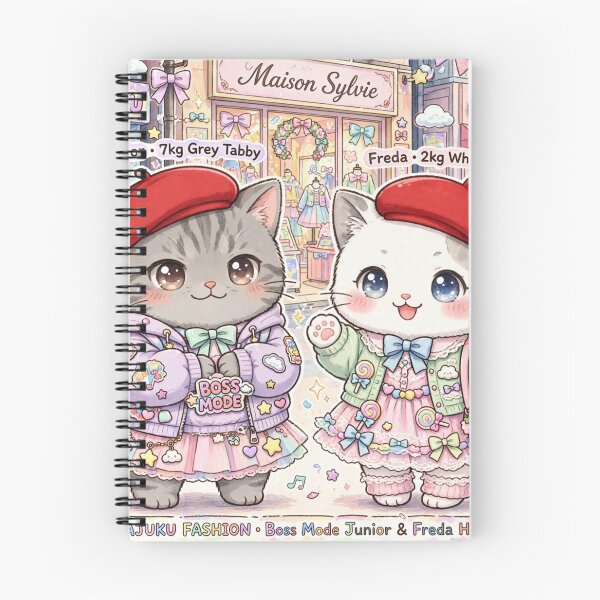 Item preview, Maison Sylvie Harajuku Boss Mode - Freda & Junior Red Beret Cats Art Print designed and sold by MAISON SYLVIE.
