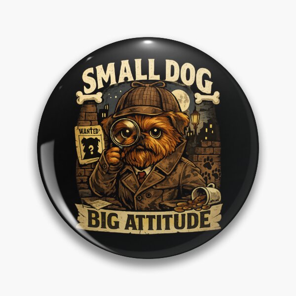Item preview, Small Dog Big Attitude – Funny Detective Dog Vintage designed and sold by SidTastic .