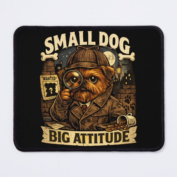 Item preview, Small Dog Big Attitude – Funny Detective Dog Vintage designed and sold by SidTastic .