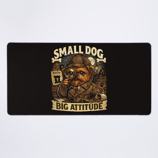 Item preview, Small Dog Big Attitude – Funny Detective Dog Vintage designed and sold by SidTastic .