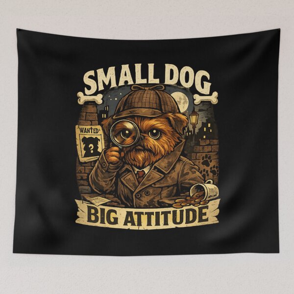 Item preview, Small Dog Big Attitude – Funny Detective Dog Vintage designed and sold by SidTastic .