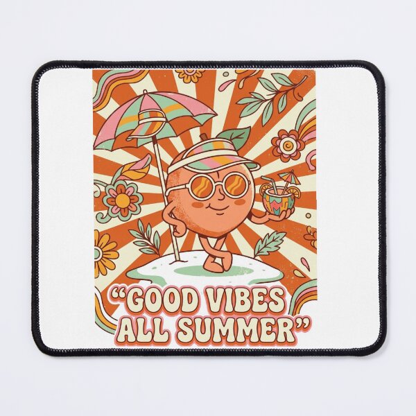 Item preview, Good Vibes All Summer Retro Peach Character Sunburst Design designed and sold by @SHINTOSARTSTORE.