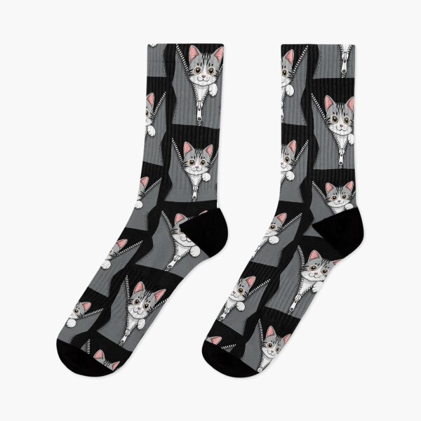 Item preview, Peeking Cat Zipper Graphic designed and sold by OlyvieArt.
