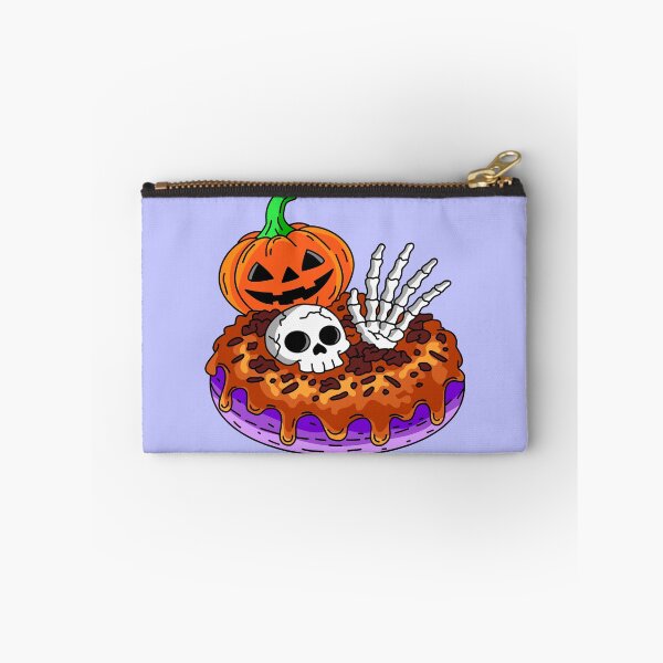 Item preview, Festive Halloween Bakery Doughnut with Caramel Dripping Glaze Bones Skull and Pumpkin Graphic designed and sold by RS4you.