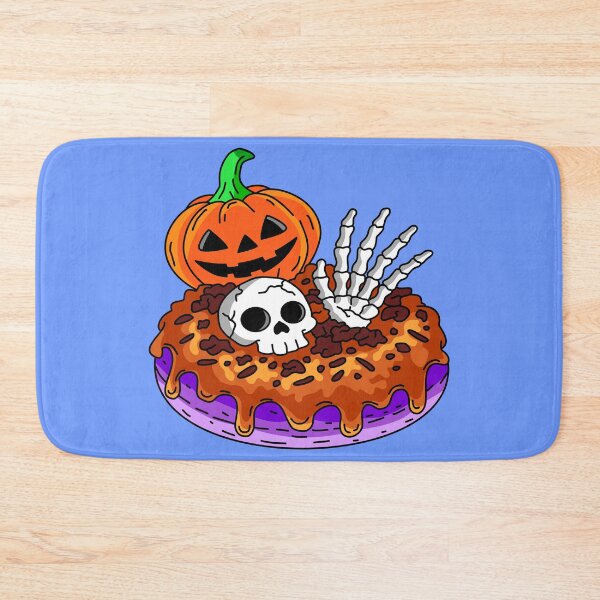 Item preview, Festive Halloween Bakery Doughnut with Caramel Dripping Glaze Bones Skull and Pumpkin Graphic designed and sold by RS4you.
