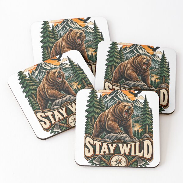 Item preview, Stay Wild Vintage Bear Adventure designed and sold by CodePaws Creations.