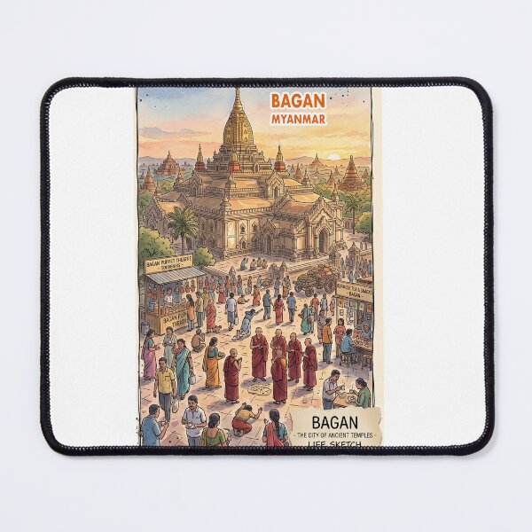 Item preview, Bagan Myanmar Temple Ancient City Sketch Art designed and sold by kunjaw.