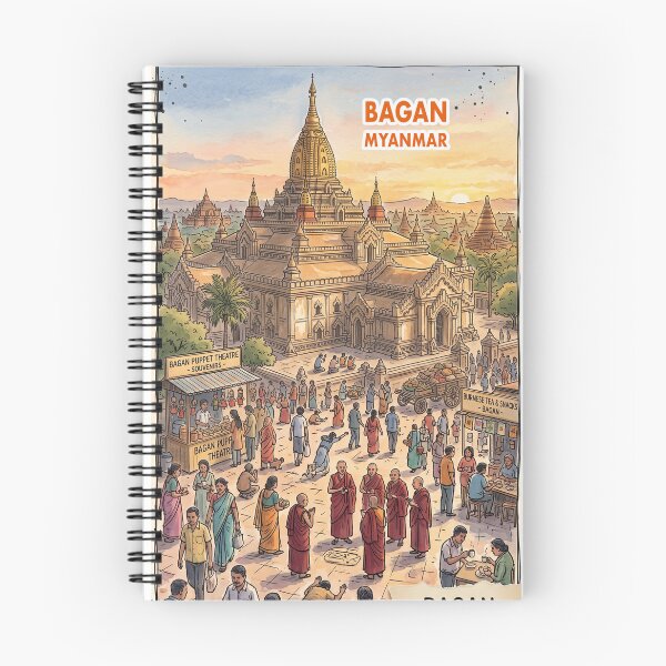 Item preview, Bagan Myanmar Temple Ancient City Sketch Art designed and sold by kunjaw.
