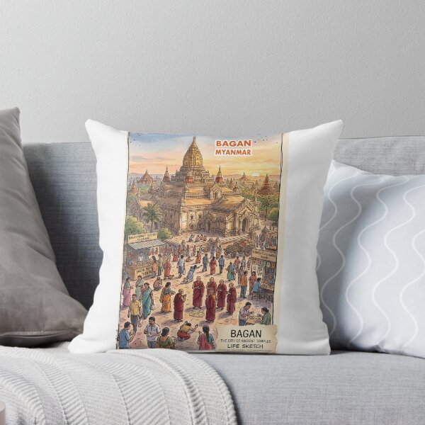 Item preview, Bagan Myanmar Temple Ancient City Sketch Art designed and sold by kunjaw.