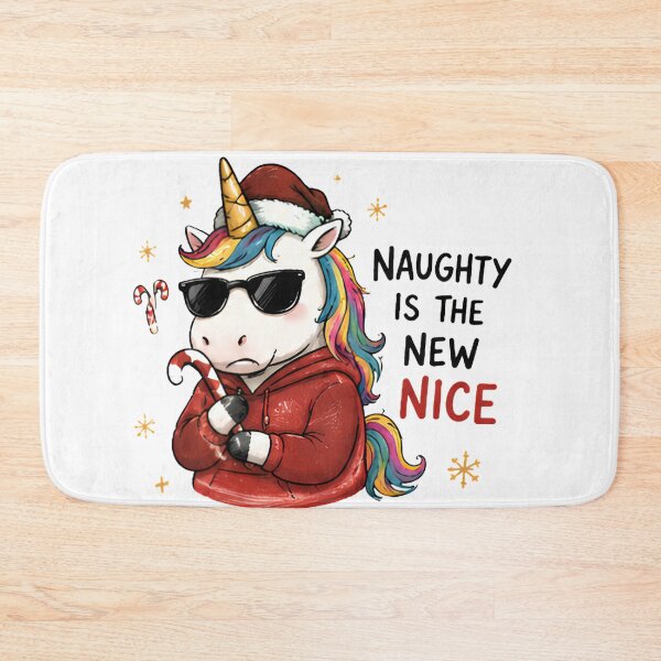 Item preview, Funny Christmas Unicorn Hoodie Sunglasses Candy Cane Naughty is New Nice T-Shirt Design designed and sold by Sitred123.