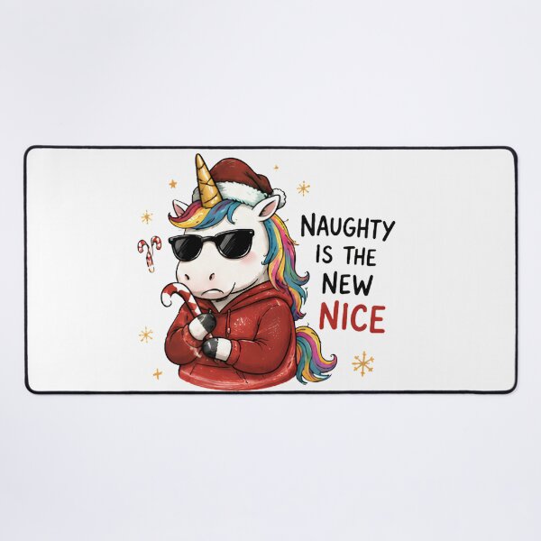 Item preview, Funny Christmas Unicorn Hoodie Sunglasses Candy Cane Naughty is New Nice T-Shirt Design designed and sold by Sitred123.