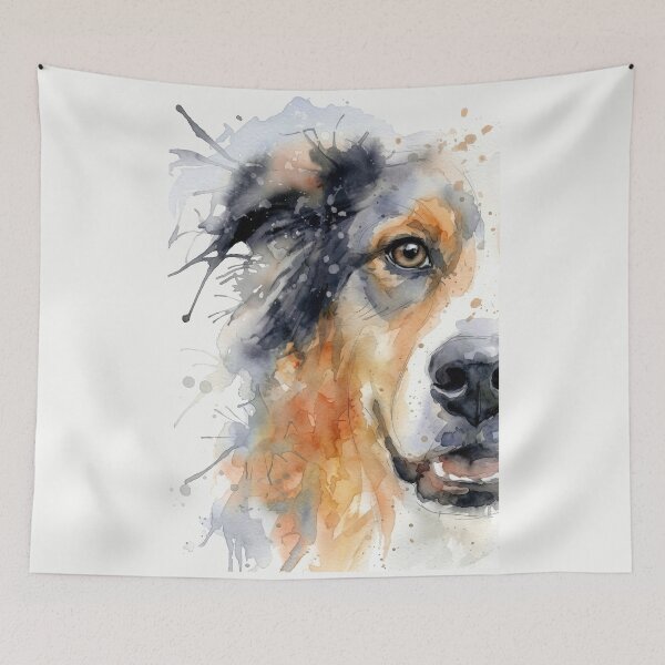 Item preview, Australian Shepherd, Warm Orange and Grey designed and sold by caracatita75.