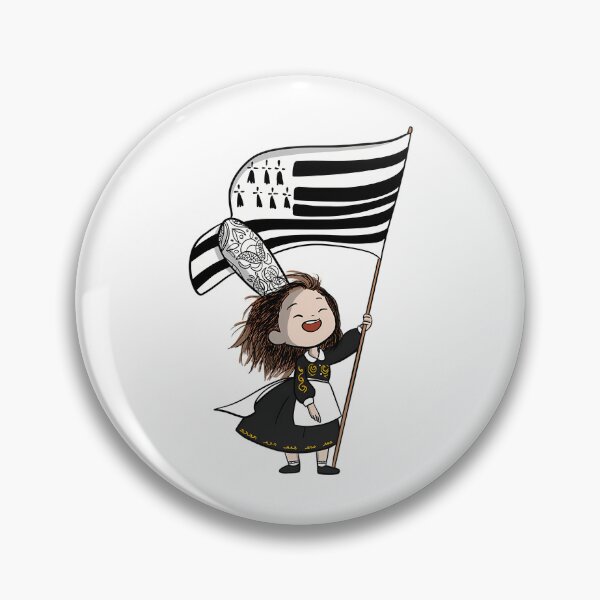 Item preview, Little Breton Girl Waving Breton Flag designed and sold by risti-anGarrard.