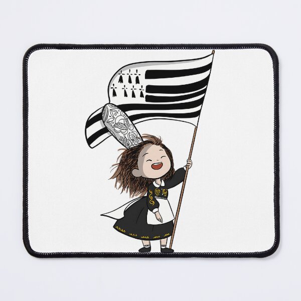 Item preview, Little Breton Girl Waving Breton Flag designed and sold by risti-anGarrard.