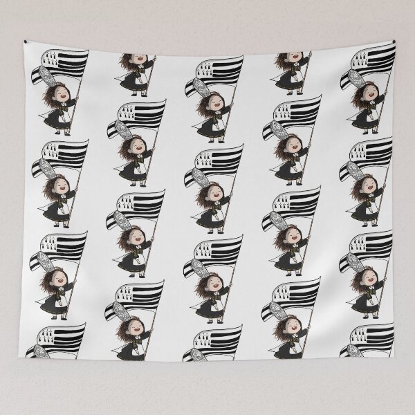 Item preview, Little Breton Girl Waving Breton Flag designed and sold by risti-anGarrard.