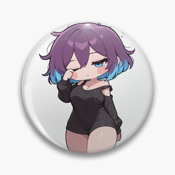 Item preview, Chibi Sleepy Blue Hair Girl Sticker designed and sold by RGB-crayon.