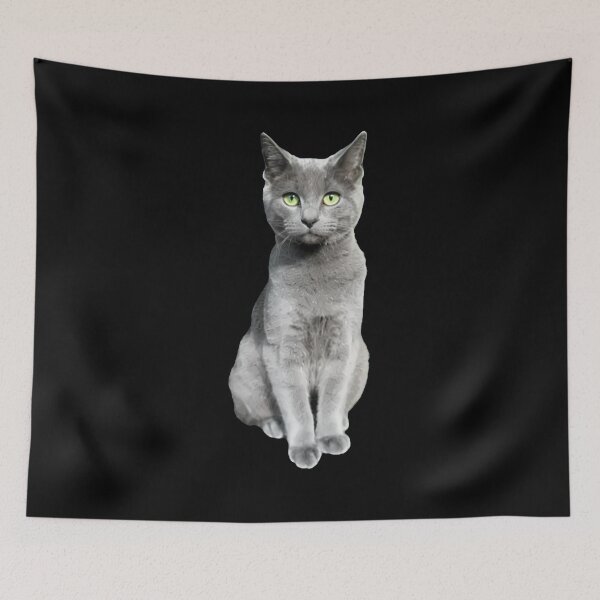 Item preview, Elegant Russian Blue Cat Portrait designed and sold by OlyvieArt.