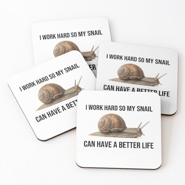 Item preview, Snail I work hard so my cat can have a better life funny sarcastic sarcasm cat kitten kitty parody christmas birthday designed and sold by CheeseBlueprint.