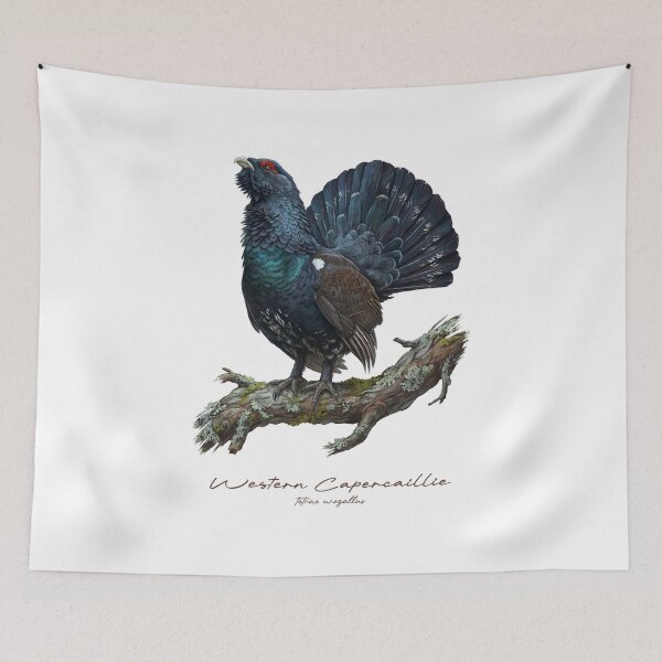 Item preview, Western Capercaillie on Rustic Branch Bird Illustration designed and sold by Takeda-art.