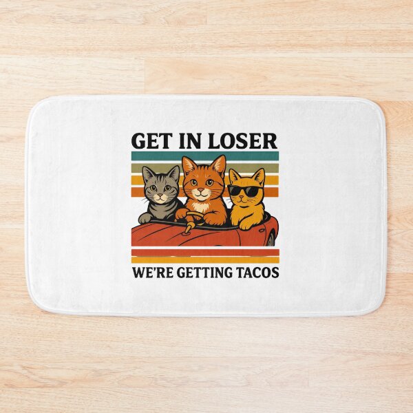 Item preview, Get In Loser We're Getting Tacos Retro Cats Car designed and sold by OlyvieArt.