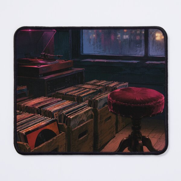Item preview, Lofi Art: Rainy Record Shop designed and sold by bapupa.