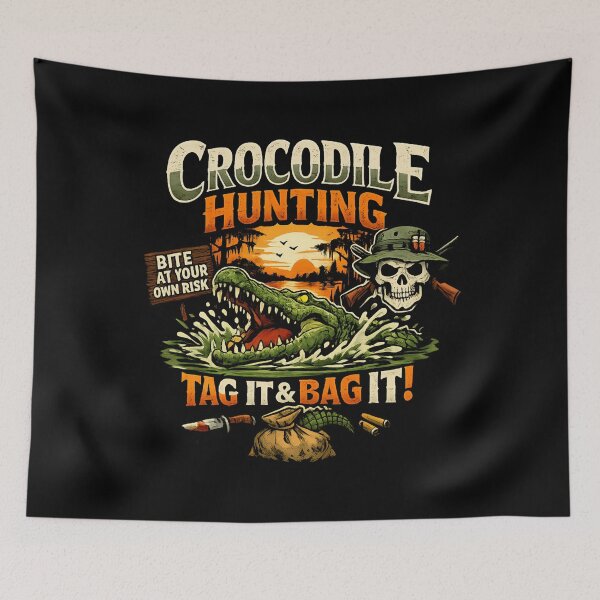 Item preview, Crocodile Hunting - Vintage Swamp Adventure designed and sold by SidTastic .