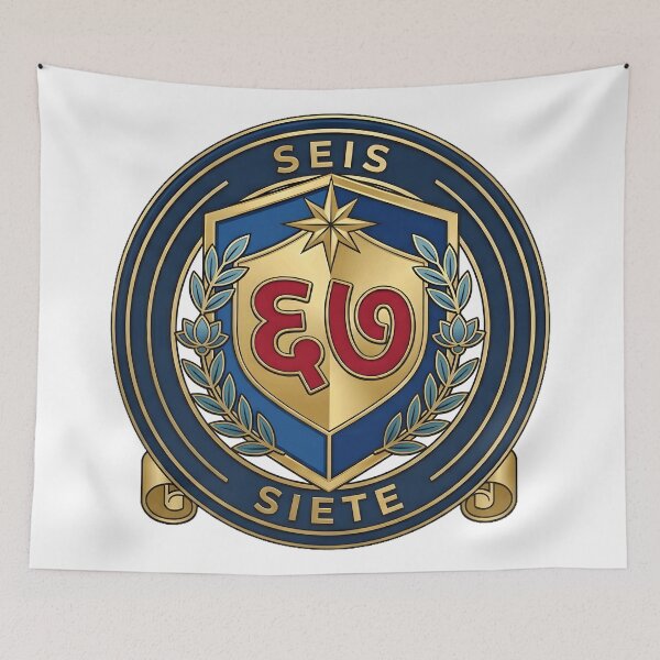 Item preview, Insignia heráldica número 67 en hindi de Seis Siete designed and sold by octozap.