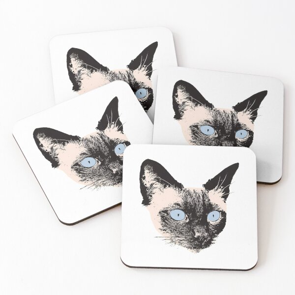Item preview, Siamese Cat Blue Eyes Feline Portrait Art designed and sold by OlyvieArt.