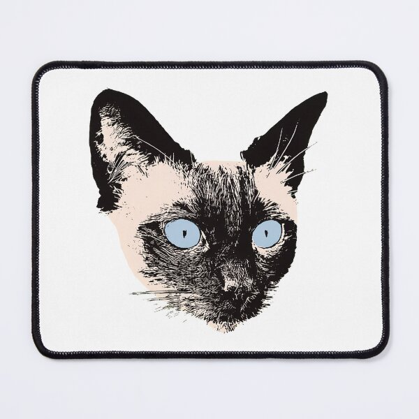 Item preview, Siamese Cat Blue Eyes Feline Portrait Art designed and sold by OlyvieArt.